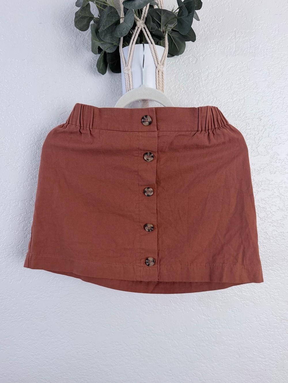 Good Luck Gem Rust Button-Front Mini Skirt